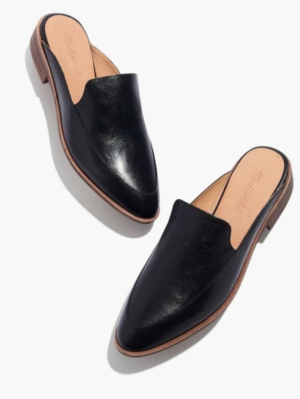 Madewell Frances Black Leather Mules Size 8.5
